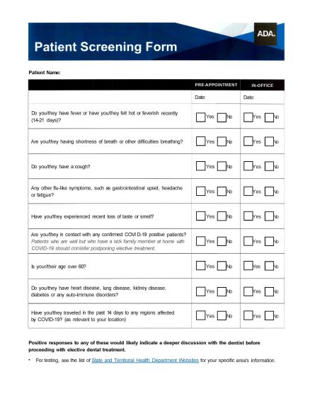 Patient Screening Form Thumbnail